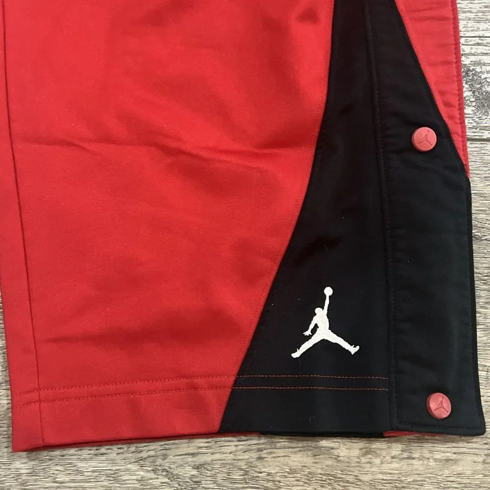 Vintage 90s Jordan Breakaway Pants Red Black Jumpman Snap Basketball - Men's XL